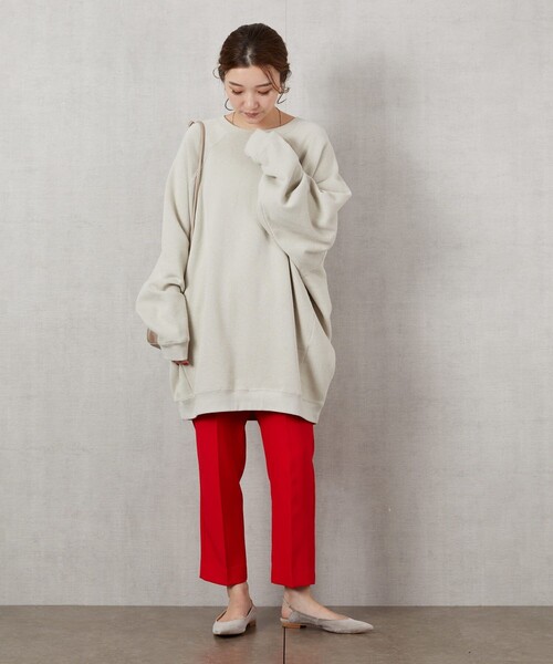 FREAK'S STORE（フリークスストア）の「▽【WEB限定】OE裏起毛ラグランプルオーバー（スウェット・レディース・ホワイト/グリーン/ナチュラル/イエロー/ブラック・ﾌﾘ-）」の18枚目の写真