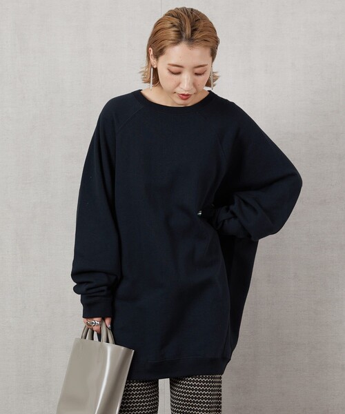 FREAK'S STORE（フリークスストア）の「▽【WEB限定】OE裏起毛ラグランプルオーバー（スウェット・レディース・ホワイト/グリーン/ナチュラル/イエロー/ブラック・ﾌﾘ-）」の19枚目の写真