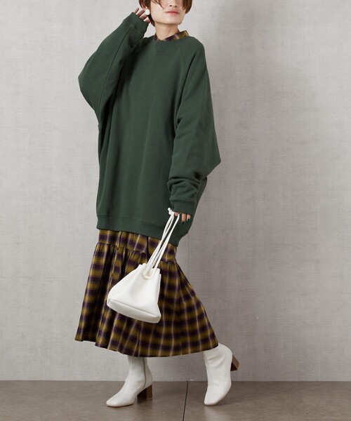 FREAK'S STORE（フリークスストア）の「▽【WEB限定】OE裏起毛ラグランプルオーバー（スウェット・レディース・ホワイト/グリーン/ナチュラル/イエロー/ブラック・ﾌﾘ-）」の20枚目の写真