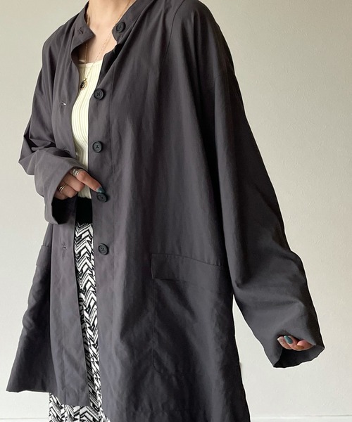 y/m by misato（イムバイミサト）の「スタンドシャツジャケット（その他アウター・レディース・チャコールグレー/ベージュ・FREE）」の14枚目の写真