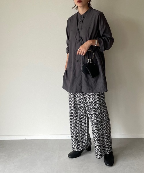 y/m by misato（イムバイミサト）の「スタンドシャツジャケット（その他アウター・レディース・チャコールグレー/ベージュ・FREE）」の13枚目の写真