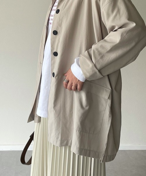 y/m by misato（イムバイミサト）の「スタンドシャツジャケット（その他アウター・レディース・チャコールグレー/ベージュ・FREE）」の19枚目の写真