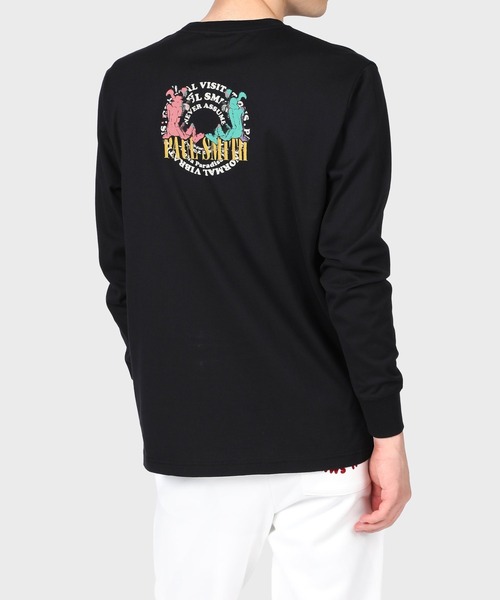 ポールスミス PS Paul Smith *Two Dogs コットンプリントロングスリーブシャツ*S綿薄手カットソーブラック(27-2407-130)【42H42】 ポールスミス PS Paul Smith *Two Dogs コットンプリントロング