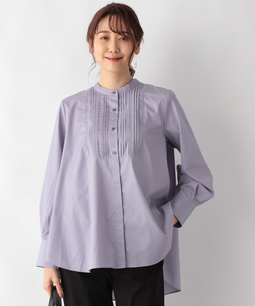 GLOBAL WORK（グローバルワーク）の「テントラインボザムシャツ【MATINEE LINE】/215881（シャツ/ブラウス・レディース・ブラック/オフホワイト/ラベンダー・MEDIUM/LARGE）」の3枚目の写真