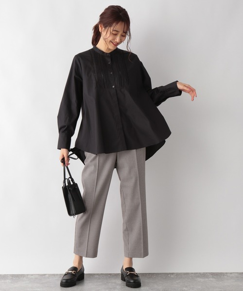 GLOBAL WORK（グローバルワーク）の「テントラインボザムシャツ【MATINEE LINE】/215881（シャツ/ブラウス・レディース・ブラック/オフホワイト/ラベンダー・MEDIUM/LARGE）」の4枚目の写真