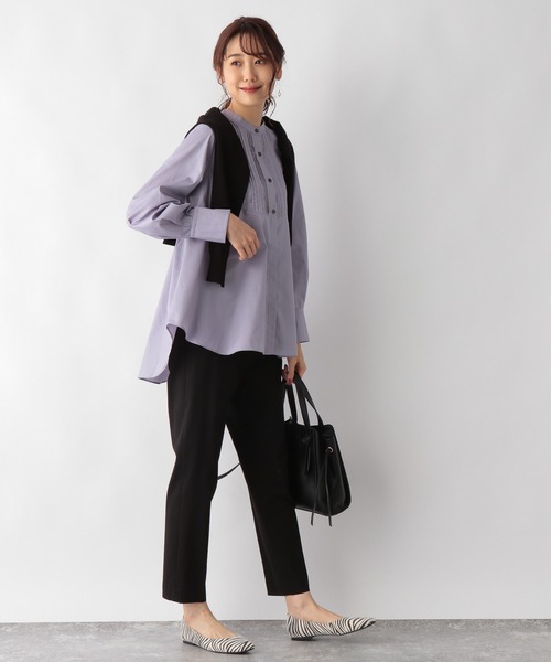 GLOBAL WORK（グローバルワーク）の「テントラインボザムシャツ【MATINEE LINE】/215881（シャツ/ブラウス・レディース・ブラック/オフホワイト/ラベンダー・MEDIUM/LARGE）」の14枚目の写真