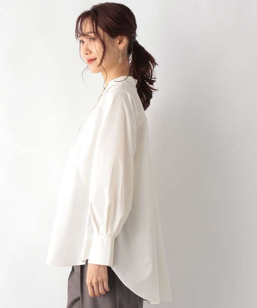 GLOBAL WORK（グローバルワーク）の「テントラインボザムシャツ【MATINEE LINE】/215881（シャツ/ブラウス・レディース・ブラック/オフホワイト/ラベンダー・MEDIUM/LARGE）」の8枚目の写真