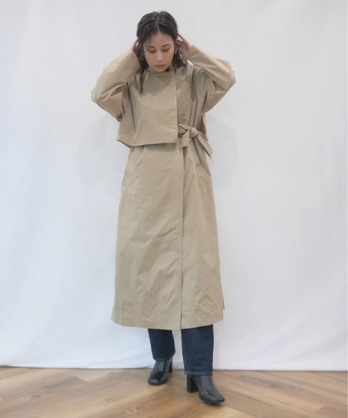 AZUL ENCANTO（アズールエンカント）の「スタンドカラーロングコート（その他アウター・レディース・ベージュ/カーキ・FREE）」の15枚目の写真