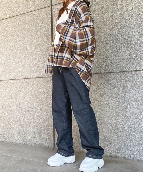 apres jour（アプレジュール）の「チェックＢＩＧシャツ【ZOZOTOWN限定アイテム】（シャツ/ブラウス・レディース・グリーン/ブラウン系その他/ボルドー・X-LARGE/フリー）」の12枚目の写真