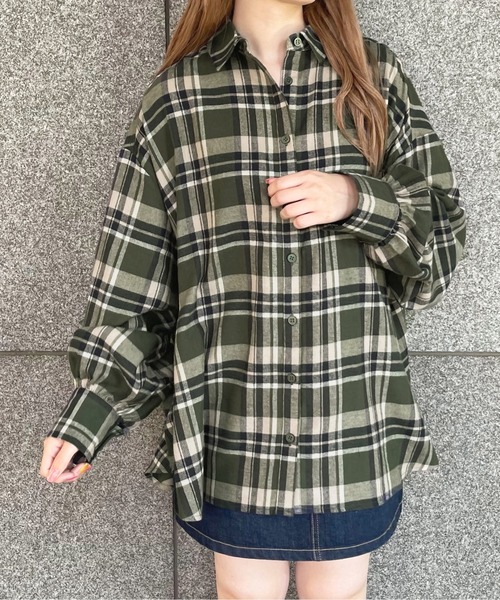 apres jour（アプレジュール）の「チェックＢＩＧシャツ【ZOZOTOWN限定アイテム】（シャツ/ブラウス・レディース・グリーン/ブラウン系その他/ボルドー・X-LARGE/フリー）」の14枚目の写真