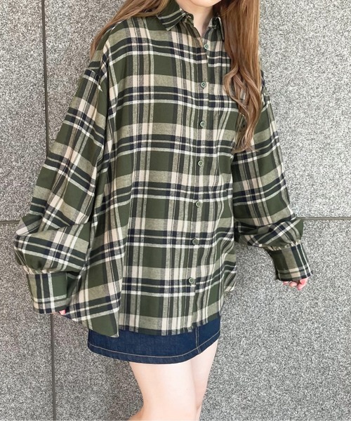 apres jour（アプレジュール）の「チェックＢＩＧシャツ【ZOZOTOWN限定アイテム】（シャツ/ブラウス・レディース・グリーン/ブラウン系その他/ボルドー・X-LARGE/フリー）」の15枚目の写真