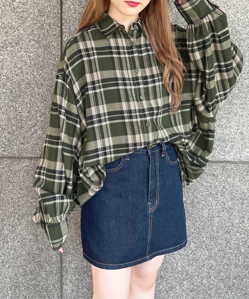 apres jour（アプレジュール）の「チェックＢＩＧシャツ【ZOZOTOWN限定アイテム】（シャツ/ブラウス・レディース・グリーン/ブラウン系その他/ボルドー・X-LARGE/フリー）」の16枚目の写真