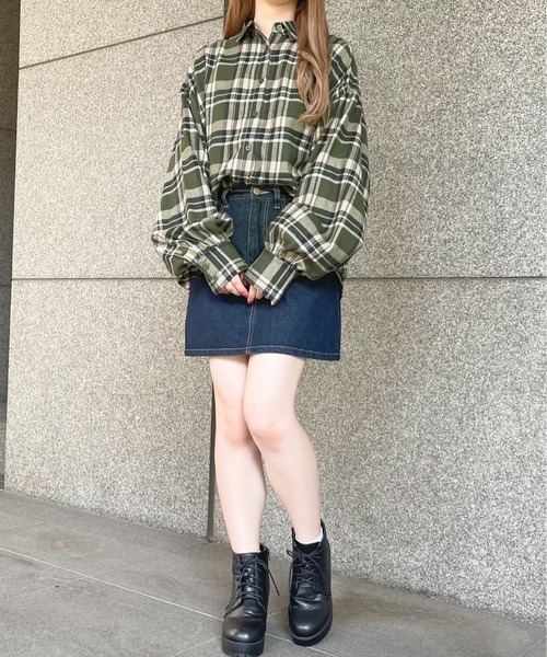 apres jour（アプレジュール）の「チェックＢＩＧシャツ【ZOZOTOWN限定アイテム】（シャツ/ブラウス・レディース・グリーン/ブラウン系その他/ボルドー・X-LARGE/フリー）」の21枚目の写真