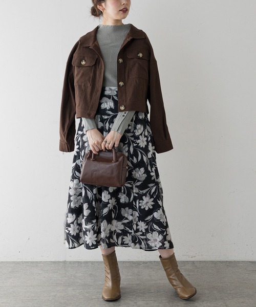 natural couture（ナチュラルクチュール）の「オリエンタル花柄ジャガードスカート（スカート・レディース・ブラック/グレー/ピンク・FREE）」の19枚目の写真