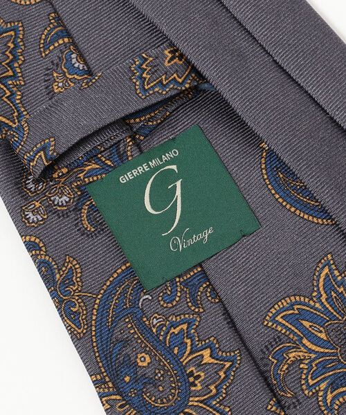 GIERRE（ジエレ）の「GIERRE / ペイズリー プリント ネクタイ（ネクタイ・メンズ・ブラック/チャコールグレー・ONE SIZE）」の4枚目の写真
