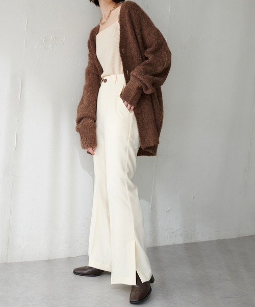 DISCOAT（ディスコート）の「センタープレスカラーフレアパンツ（その他パンツ・レディース・ブラック/ダークグリーン/ブラウン/アイボリー/マスタード/ローズ/ホワイト系その他/モスグリーン・SMALL/MEDIUM/LARGE）」の18枚目の写真