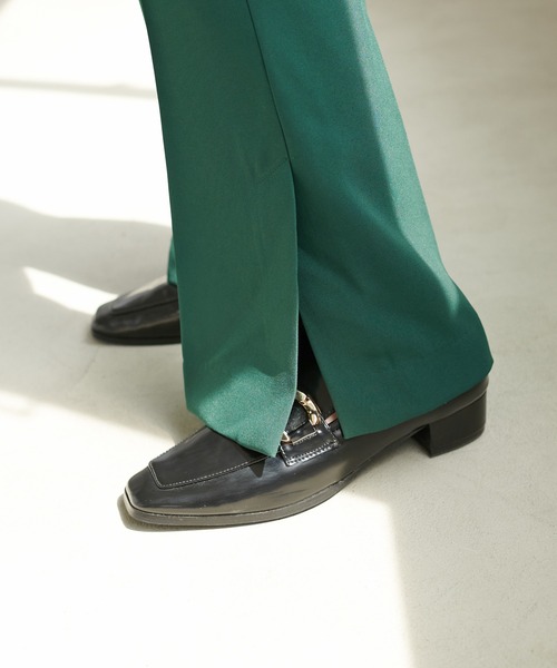 DISCOAT（ディスコート）の「センタープレスカラーフレアパンツ（その他パンツ・レディース・ブラック/ダークグリーン/ブラウン/アイボリー/マスタード/ローズ/ホワイト系その他/モスグリーン・SMALL/MEDIUM/LARGE）」の14枚目の写真