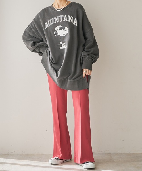 DISCOAT（ディスコート）の「センタープレスカラーフレアパンツ（その他パンツ・レディース・ブラック/ダークグリーン/ブラウン/アイボリー/マスタード/ローズ/ホワイト系その他/モスグリーン・SMALL/MEDIUM/LARGE）」の17枚目の写真