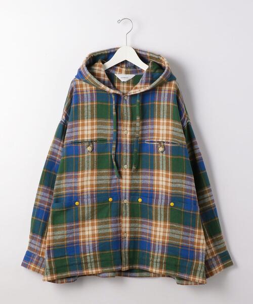 wonderland（ワンダーランド）の「＜wonderland＞ HOODIE SHIRTS/チェックシャツ（シャツ/ブラウス・メンズ・ケリー/ダークブラウン・0/1）」の2枚目の写真