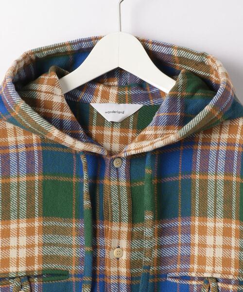 wonderland（ワンダーランド）の「＜wonderland＞ HOODIE SHIRTS/チェックシャツ（シャツ/ブラウス・メンズ・ケリー/ダークブラウン・0/1）」の10枚目の写真