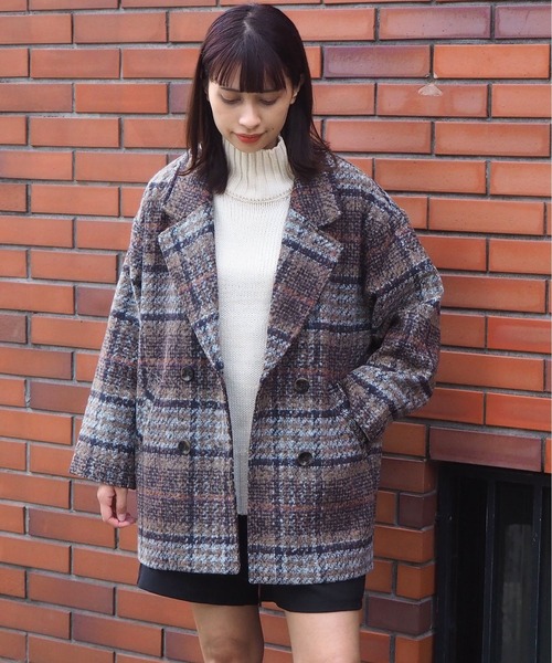 tiptop（ティップトップ）の「ダブルボタンBIGジャケット（テーラードジャケット・レディース・ブラック/ベージュ/ネイビー/ブルー/アイボリー/モカ・FREE）」の6枚目の写真