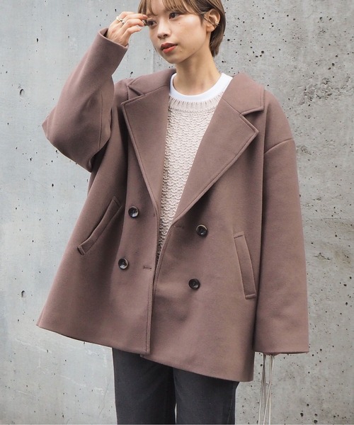 tiptop（ティップトップ）の「ダブルボタンBIGジャケット（テーラードジャケット・レディース・ブラック/ベージュ/ネイビー/ブルー/アイボリー/モカ・FREE）」の4枚目の写真