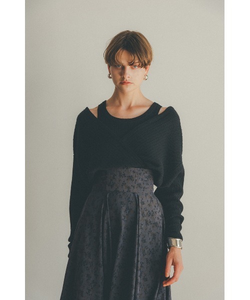 CLANE（クラネ）の「JACQUARD FLOWER FLARE SKIRT（スカート・レディース・レッド・1/2/0）」の16枚目の写真