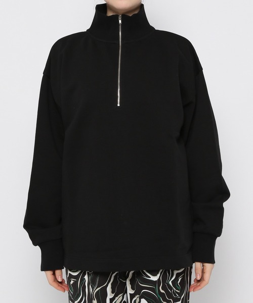 PAGEBOY（ページボーイ）の「ハーフジップロゴウラケ（スウェット・レディース・ブラック/オートミール/ピンク系その他・FREE）」の5枚目の写真