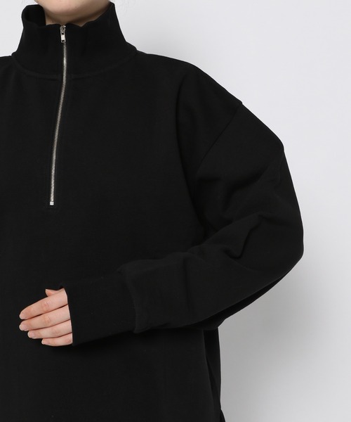 PAGEBOY（ページボーイ）の「ハーフジップロゴウラケ（スウェット・レディース・ブラック/オートミール/ピンク系その他・FREE）」の9枚目の写真