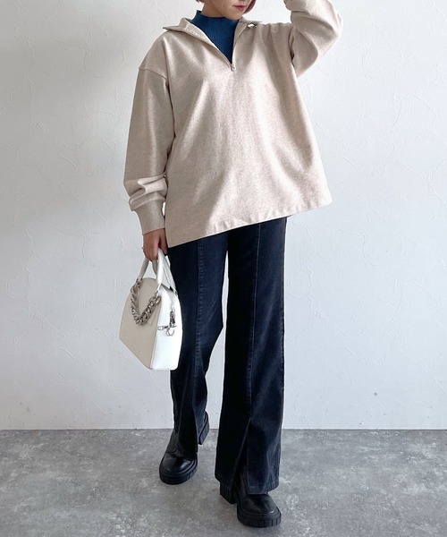 PAGEBOY（ページボーイ）の「ハーフジップロゴウラケ（スウェット・レディース・ブラック/オートミール/ピンク系その他・FREE）」の21枚目の写真