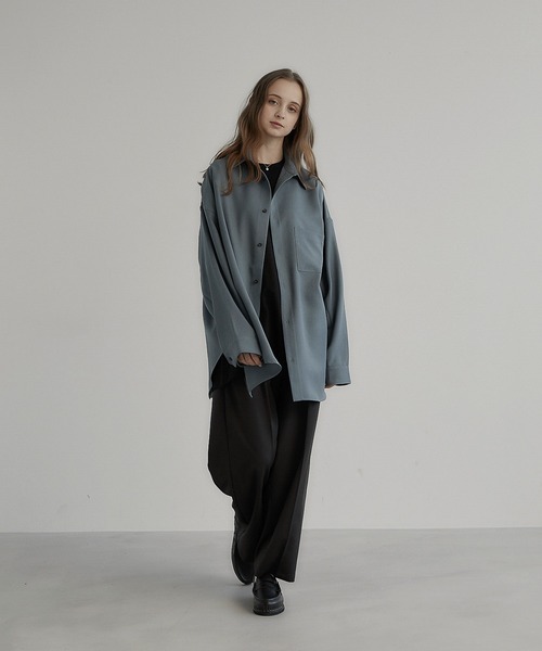 remer（リメール）の「loose drape Relax shirt / ルーズトロミリラックスシャツ（シャツ/ブラウス・メンズ・ブラック/カーキ/ブルー/ブルーグレー/チャコールグレー・SMALL/MEDIUM/LARGE）」の15枚目の写真
