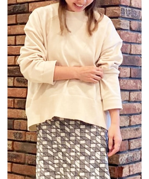 Lugnoncure（ルノンキュール）の「アウトリンキングニット（ニット/セーター・レディース・グリーン/キナリ/ブラック/ピンク・ﾌﾘ-）」の2枚目の写真