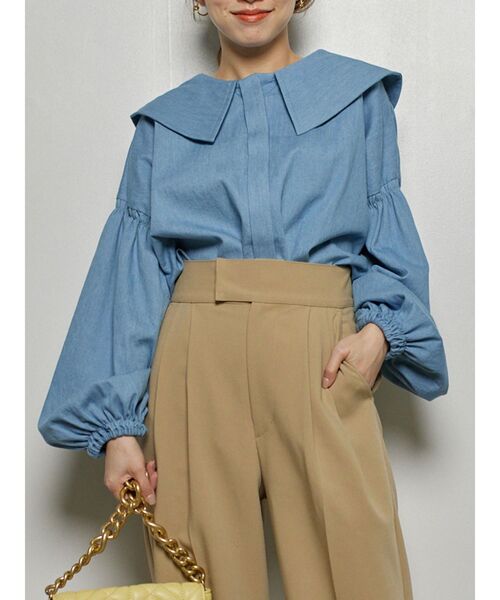 COTORICA（コトリカ）の「セーラーカラーダンガリーブラウス（シャツ/ブラウス・レディース・ブルー/ライトブルー・FREE）」の22枚目の写真