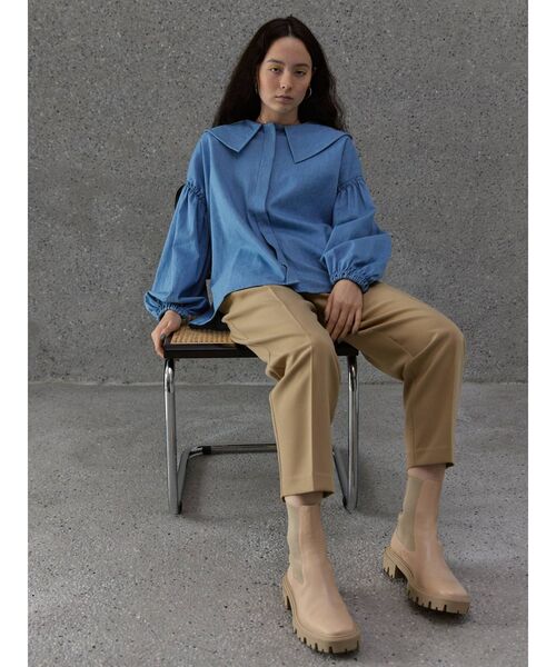 COTORICA（コトリカ）の「セーラーカラーダンガリーブラウス（シャツ/ブラウス・レディース・ブルー/ライトブルー・FREE）」の10枚目の写真