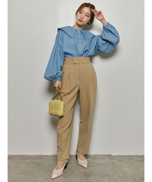 COTORICA（コトリカ）の「セーラーカラーダンガリーブラウス（シャツ/ブラウス・レディース・ブルー/ライトブルー・FREE）」の7枚目の写真