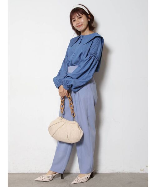 COTORICA（コトリカ）の「セーラーカラーダンガリーブラウス（シャツ/ブラウス・レディース・ブルー/ライトブルー・FREE）」の5枚目の写真