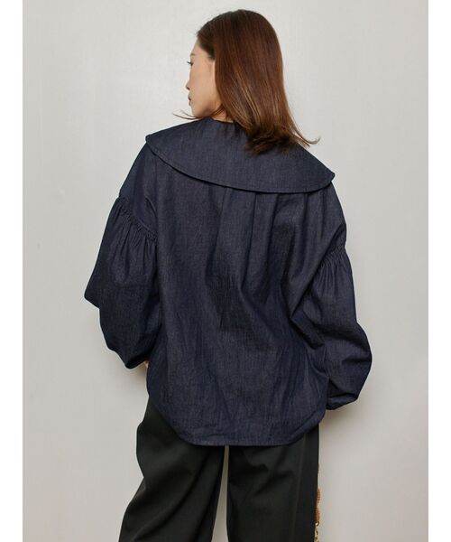 COTORICA（コトリカ）の「セーラーカラーダンガリーブラウス（シャツ/ブラウス・レディース・ブルー/ライトブルー・FREE）」の3枚目の写真