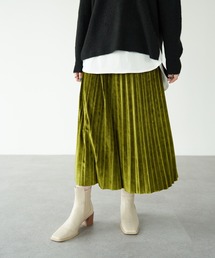 YECCA VECCA | ・ベロアプリーツスカート(スカート)