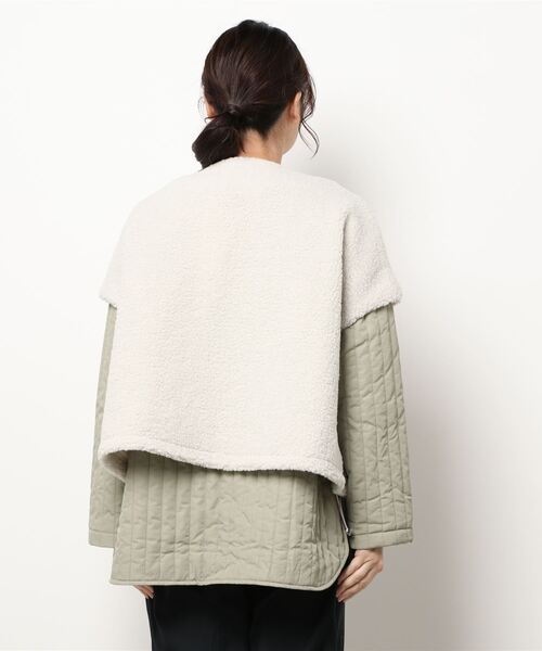 AZUL by moussy（アズールバイマウジー）の「3WAY BOA JACKET/3WAYボアジャケット（ブルゾン・レディース・ライトカーキ/アイボリー/ブラック・SMALL/MEDIUM）」の7枚目の写真
