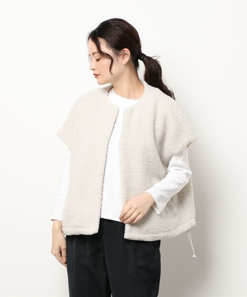 AZUL by moussy（アズールバイマウジー）の「3WAY BOA JACKET/3WAYボアジャケット（ブルゾン・レディース・ライトカーキ/アイボリー/ブラック・SMALL/MEDIUM）」の5枚目の写真
