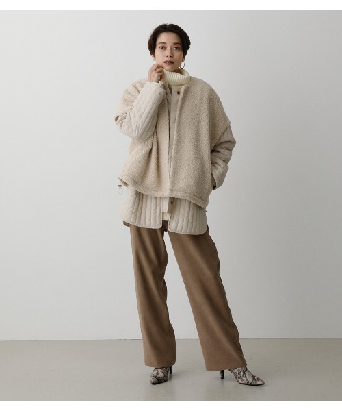 AZUL by moussy（アズールバイマウジー）の「3WAY BOA JACKET/3WAYボアジャケット（ブルゾン・レディース・ライトカーキ/アイボリー/ブラック・SMALL/MEDIUM）」の11枚目の写真