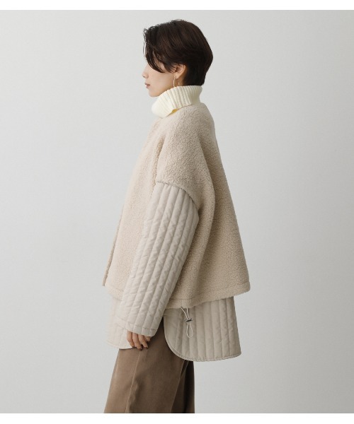 AZUL by moussy（アズールバイマウジー）の「3WAY BOA JACKET/3WAYボアジャケット（ブルゾン・レディース・ライトカーキ/アイボリー/ブラック・SMALL/MEDIUM）」の13枚目の写真