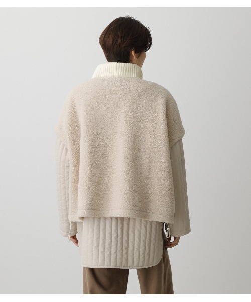 AZUL by moussy（アズールバイマウジー）の「3WAY BOA JACKET/3WAYボアジャケット（ブルゾン・レディース・ライトカーキ/アイボリー/ブラック・SMALL/MEDIUM）」の14枚目の写真