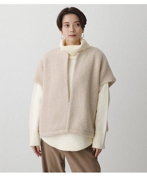 AZUL by moussy（アズールバイマウジー）の「3WAY BOA JACKET/3WAYボアジャケット（ブルゾン・レディース・ライトカーキ/アイボリー/ブラック・SMALL/MEDIUM）」の19枚目の写真