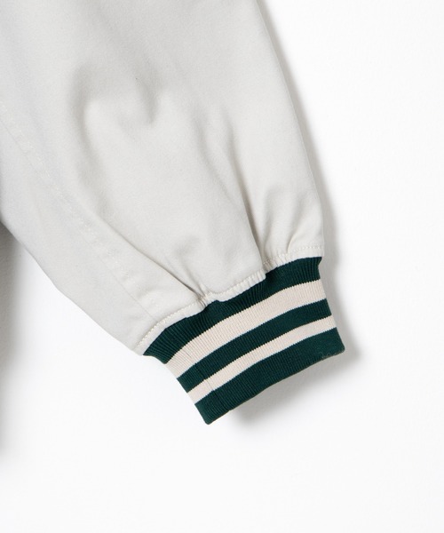 WEGO（ウィゴー）の「WEGO/ワンポイント刺繍スタジャン（スタジャン・メンズ・ダークグリーン/スカイブルー・MEDIUM/LARGE）」の4枚目の写真