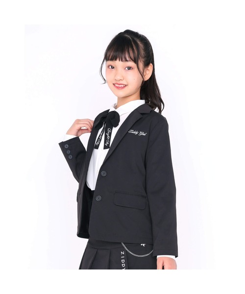 ZIDDY（ジディ）の「ZIDDY/ツイル テーラードジャケット (130~160cm)（テーラードジャケット・キッズ・ブラック・150/140/130/160）」の2枚目の写真