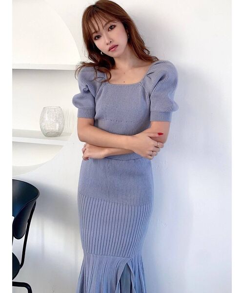 RESEXXY（リゼクシー）の「スリットシアーマーメイドワンピース（ワンピース・レディース・ブラック/ベージュ/オレンジ/ブルー・FREE）」の15枚目の写真