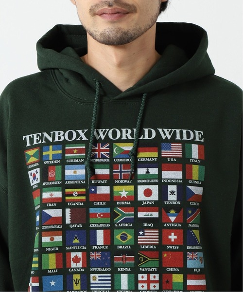 TENBOX（テンボックス）の「【TENBOX×JOURNAL STANDARD】別注 WORLD FLAG HOODIE（パーカー・メンズ・グリーン・XX-LARGE/LARGE/X-LARGE）」の7枚目の写真
