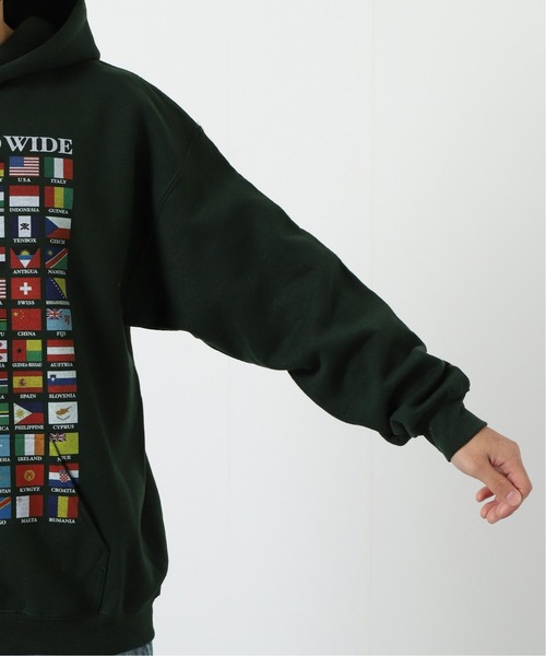 TENBOX（テンボックス）の「【TENBOX×JOURNAL STANDARD】別注 WORLD FLAG HOODIE（パーカー・メンズ・グリーン・XX-LARGE/LARGE/X-LARGE）」の9枚目の写真
