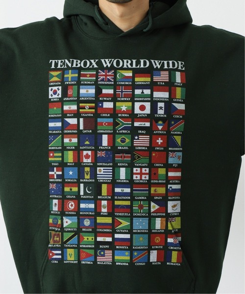 TENBOX（テンボックス）の「【TENBOX×JOURNAL STANDARD】別注 WORLD FLAG HOODIE（パーカー・メンズ・グリーン・XX-LARGE/LARGE/X-LARGE）」の12枚目の写真